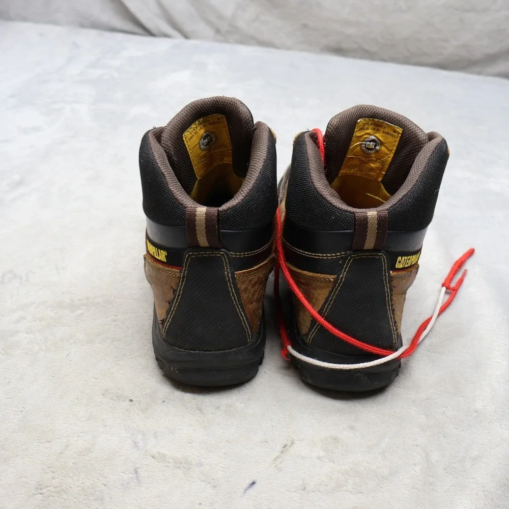 Caterpillar Men 9.5M Work Boot Brown Leather Safety Toe Rugged Industrial P90935